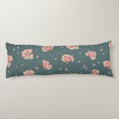 ピンクの牡丹と弓のパターン ボディピロー (裏面)