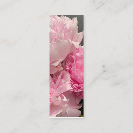 ピンクの牡丹と文字宇宙しおり スキニー名刺 (裏面)