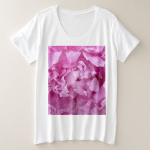 ピンクの牡丹のクローズアップ プラスサイズTシャツ