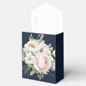 ピンクの牡丹のネイビーの背結婚景 フェイバーボックス (オープン)