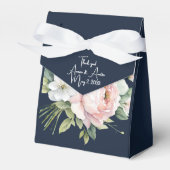 ピンクの牡丹のネイビーの背結婚景 フェイバーボックス (正面サイド)