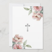 ピンクの牡丹のフローラ写真を愛の記憶に 招待状 (裏面)