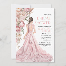 ピンクの牡丹の夢のようなブライダルシャワーの招待状 招待状