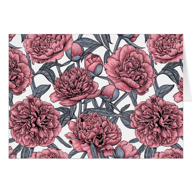 ピンクの牡丹の庭 (正面横)