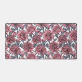 ピンクの牡丹の庭 デスクマット (正面)