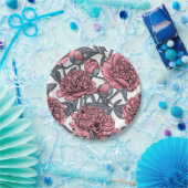 ピンクの牡丹の庭 ペーパープレート (パーティー)