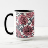 ピンクの牡丹の庭 マグカップ (左)