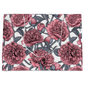 ピンクの牡丹の庭 ラージペーパーバッグ (正面)