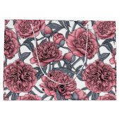 ピンクの牡丹の庭 ラージペーパーバッグ (裏面)