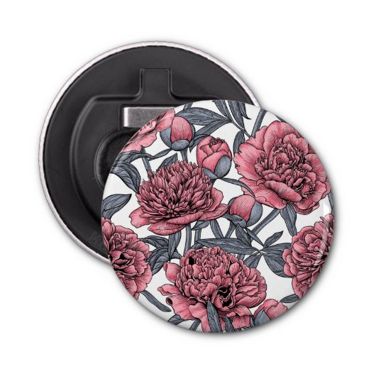 ピンクの牡丹の庭 栓抜き (正面)