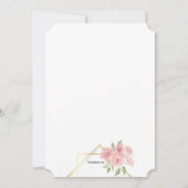 ピンクの牡丹の招待状 招待状 (裏面)