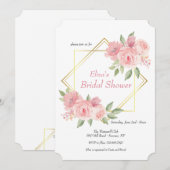 ピンクの牡丹の招待状 招待状 (正面/裏面)