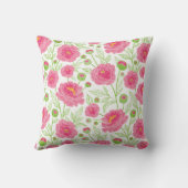 ピンクの牡丹の模様 クッション (裏面)