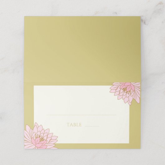 ピンクの牡丹の結婚座席表 プレイスカード