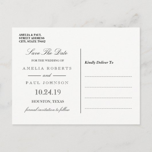 ピンクの牡丹の結婚式の日付はがきを保存 案内ポストカード (裏面)