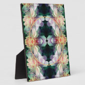 ピンクの牡丹の花あなたの写真を追加 フォトプラーク (側面)