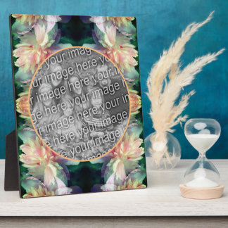 ピンクの牡丹の花あなたの写真を追加 フォトプラーク