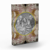 ピンクの牡丹の花あなた自身を追加 フォトブロック (左)