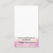 ピンクの牡丹の花のイヤリング表示名刺 名刺 (裏面)