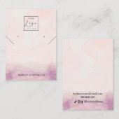 ピンクの牡丹の花のネックレスイヤリング表示ブシ 名刺 (正面/裏面)