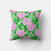 ピンクの牡丹の花のパターン クッション (裏面)