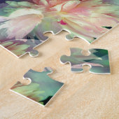 ピンクの牡丹の花のフレームあなたの写真を追加 ジグソーパズル (側面)