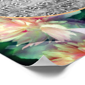 ピンクの牡丹の花のフレームあなたの写真を追加 ポスター (角)