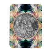 ピンクの牡丹の花のフレームあなたの写真を追加 マグネット (縦)