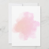 ピンクの牡丹の花の誕生日 招待状 (裏面)