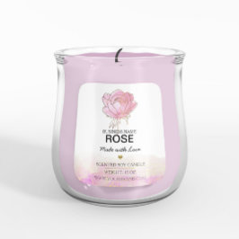 ピンクの牡丹の花ステッカー スクエアシール