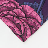 ピンクの牡丹の花束 フリースブランケット (角)