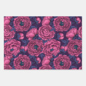 ピンクの牡丹の花束 ラッピングペーパーシート (正面)