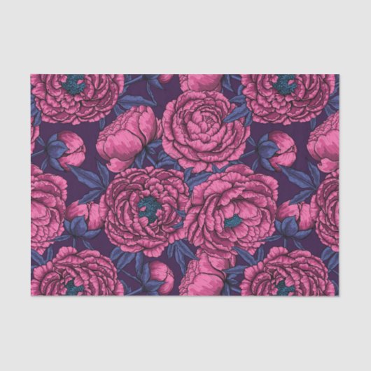 ピンクの牡丹の花束 薄葉紙 (正面)