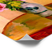 ピンクの牡丹の花束by Camille Pissarro ポスター (角)