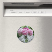 ピンクの牡丹の花瓶 マグネット (インサイチュ (食洗機))