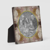 ピンクの牡丹の花自分の写真を追加 フォトプラーク (正面)