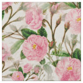 ピンクの牡丹の花葉、花と芽のパターン ファブリック (クローズアップ)