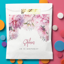 ピンクの牡丹の誕生日パーティーの水色