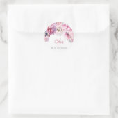 ピンクの牡丹の誕生日パーティーの水色 ラウンドシール (バッグ)