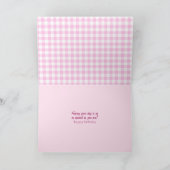 ピンクの牡丹を持つバースデーカップとソーサー カード (内部)