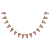 ピンクの牡丹を鮮やか使ったフローラデザイン バンティングフラッグ (全)