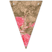 ピンクの牡丹を鮮やか使ったフローラデザイン バンティングフラッグ (第2の旗)