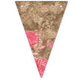 ピンクの牡丹を鮮やか使ったフローラデザイン バンティングフラッグ (第1の旗)