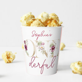 ピンクの牡丹オンダーフル誕生日パーティーの水色 紙コップ