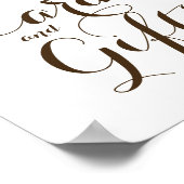 ピンクの牡丹カードとギフトサイン(8 x 10) ポスター (角)