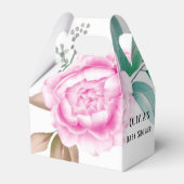 ピンクの牡丹ガールの赤ちゃんシャワー付き可愛いキリン フェイバーボックス (裏面サイド)