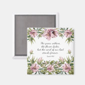 ピンクの牡丹キリスト教の聖書の感動的節 マグネット (正面/裏面)