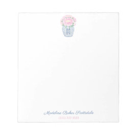 ピンクの牡丹ジンジャージャールレディース ノートパッド