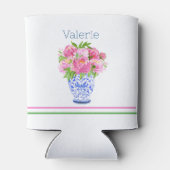 ピンクの牡丹チノワズリー花瓶名 缶クーラー (裏面)