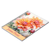 ピンクの牡丹パーソナライズされたお洒落フローラ ノートブック (左側)